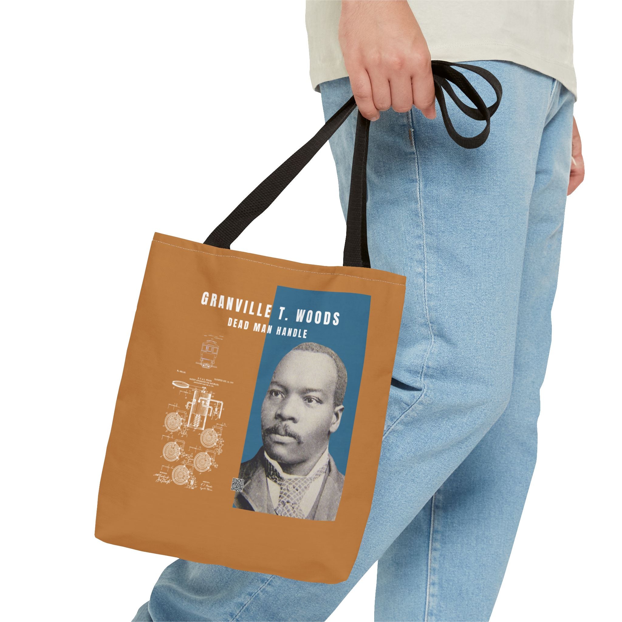 Granville T. Woods Historical Portrait Tote Bag (Light Brown)
