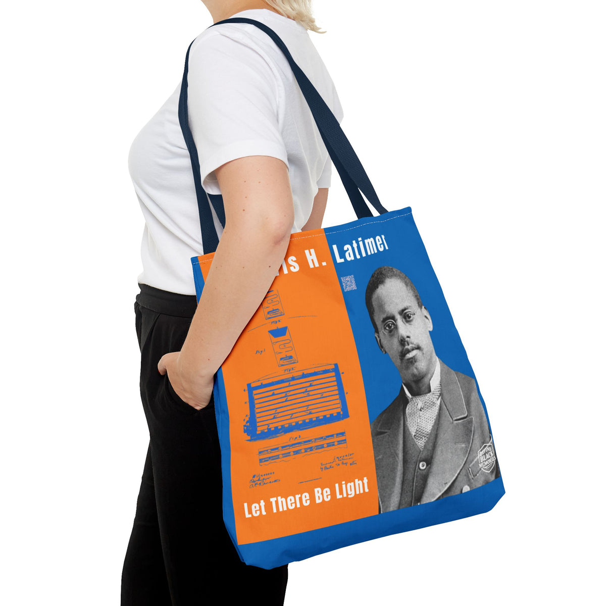 Lewis H. Latimer, Historical Portrait Tote Bag (Double Side City Champs Blue)