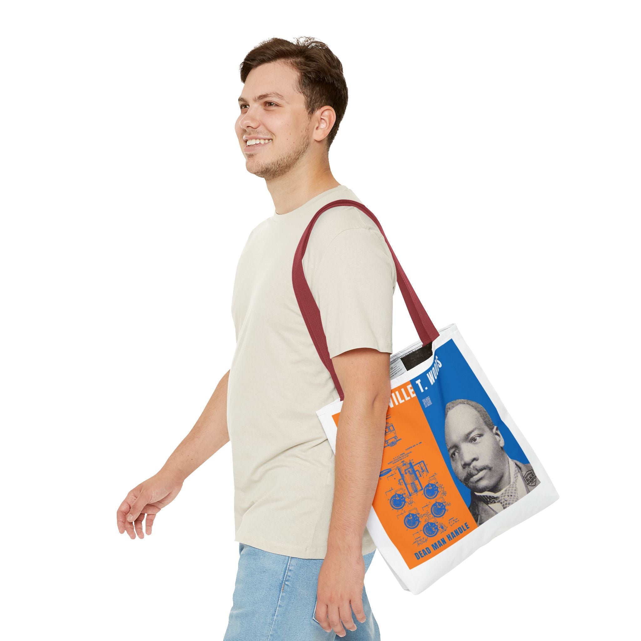 Granville T. Woods Historical Portrait Tote Bag - White (City Champs)