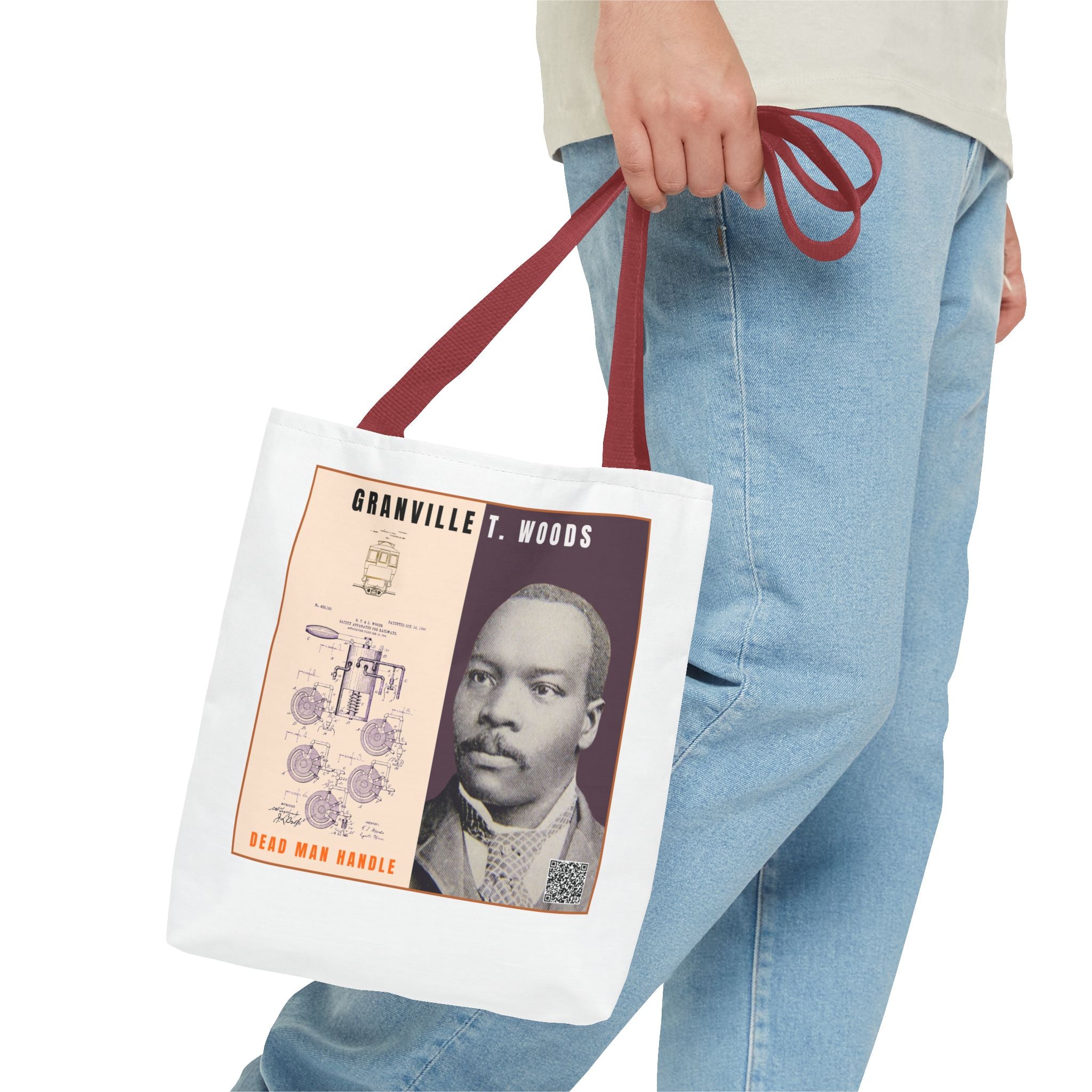 Granville T. Woods Historical Portrait Tote Bag (White)