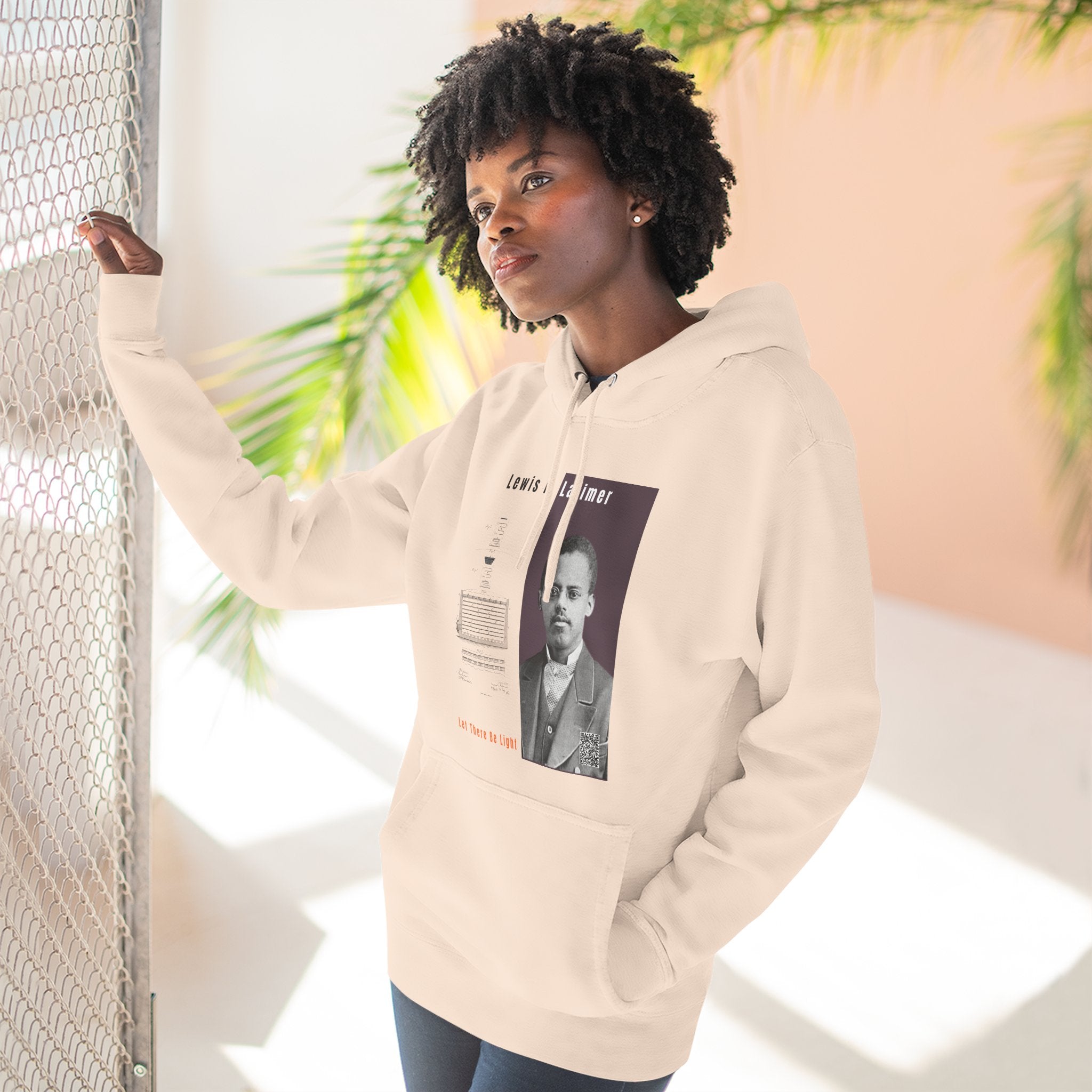 Defend Black Memories: Lewis H. Latimer Three-panel Historical Black Portrait Hoodie