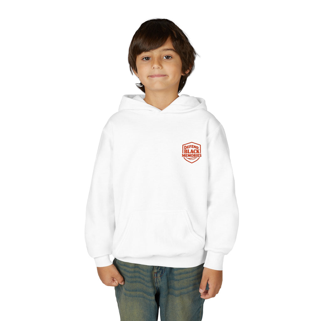 Embroidered Youth Heavy Blend Hooded Sweatshirt (burned orange logo)