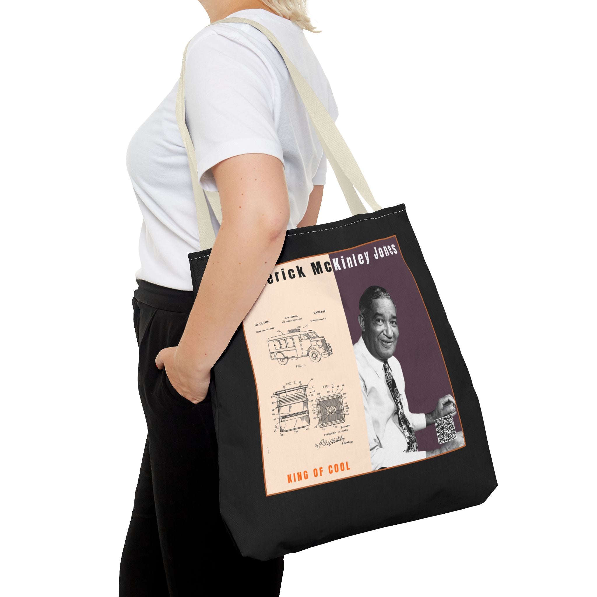 Frederick McKinley Jones, Historical Portrait Tote Bag (Black)