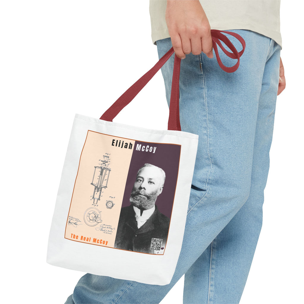 Defend Black Memories: Elijah McCoy Historical Portrait AOP Tote Bag