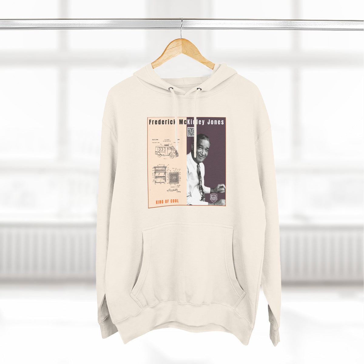 Frederick McKinley Jones, Unisex, Three-panel Historical Portrait Hoodie (City Champs)