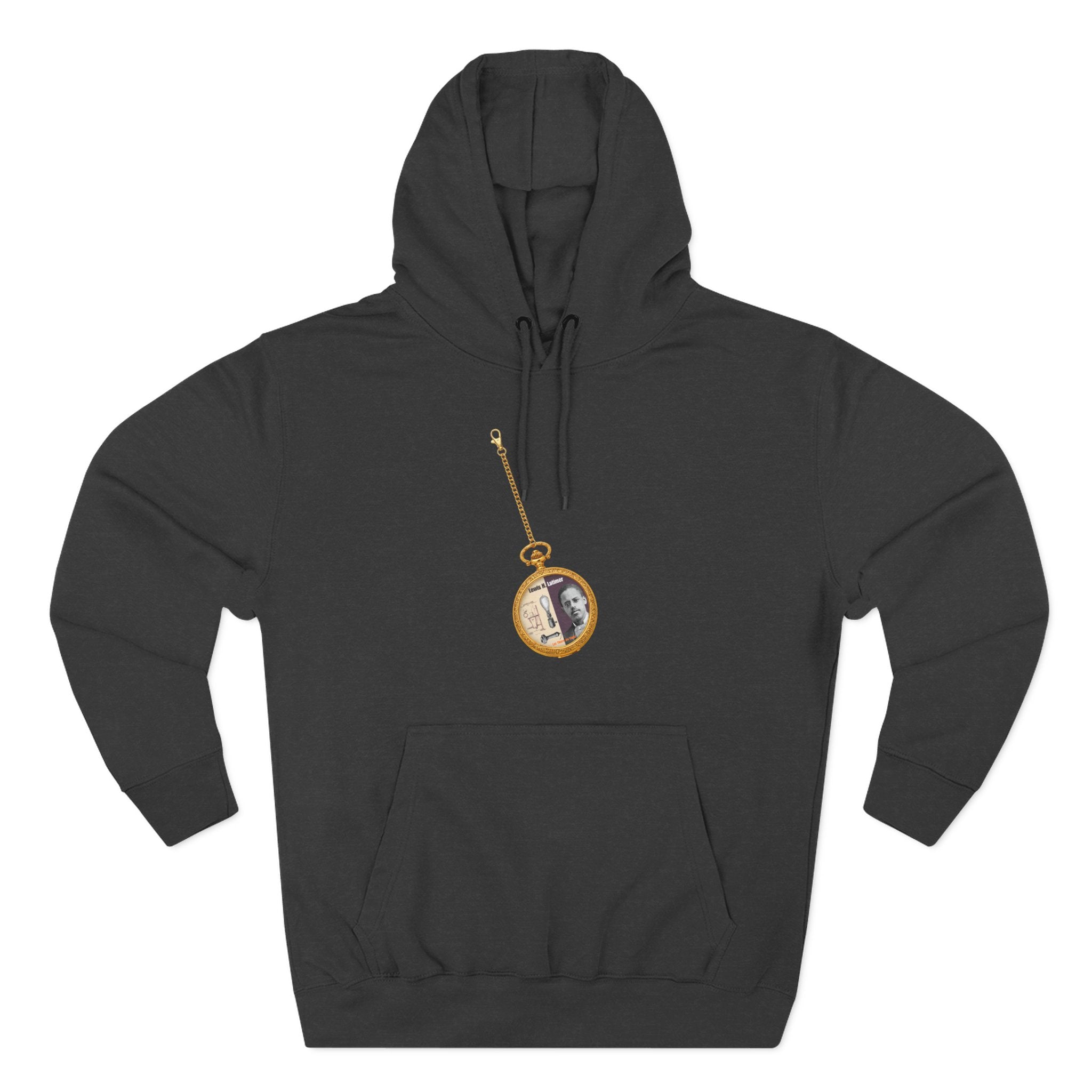 Lewis H Latimer Pocket Watch Three-Panel Fleece Hoodie
