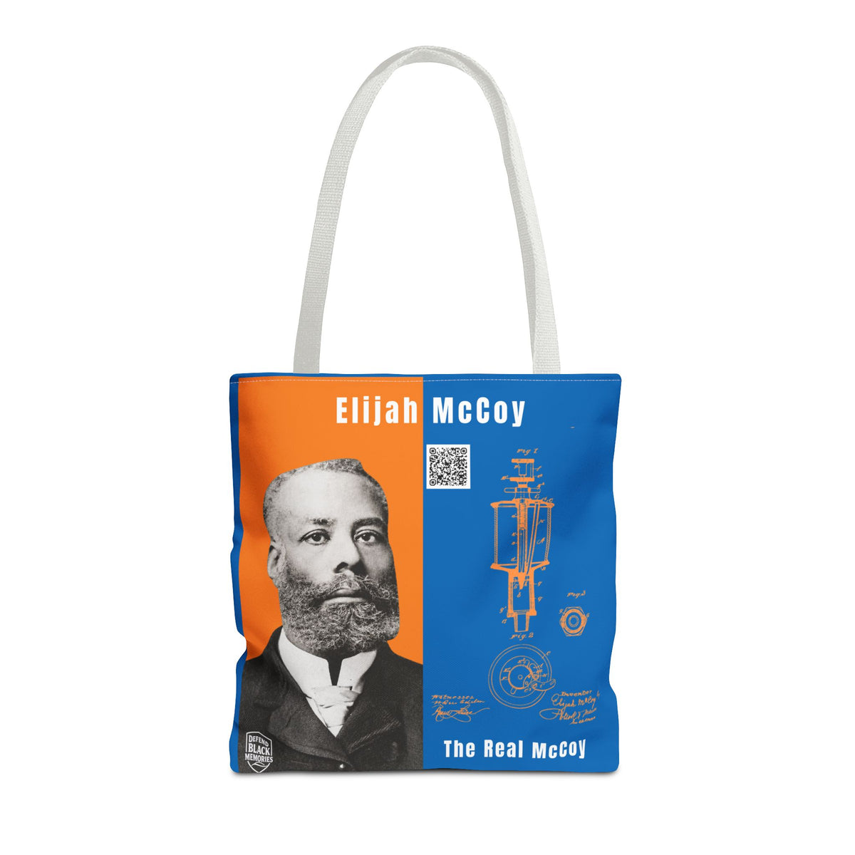 Elijah McCoy 'The Real McCoy' Tote Bag — Inspirational History Tribute (White)