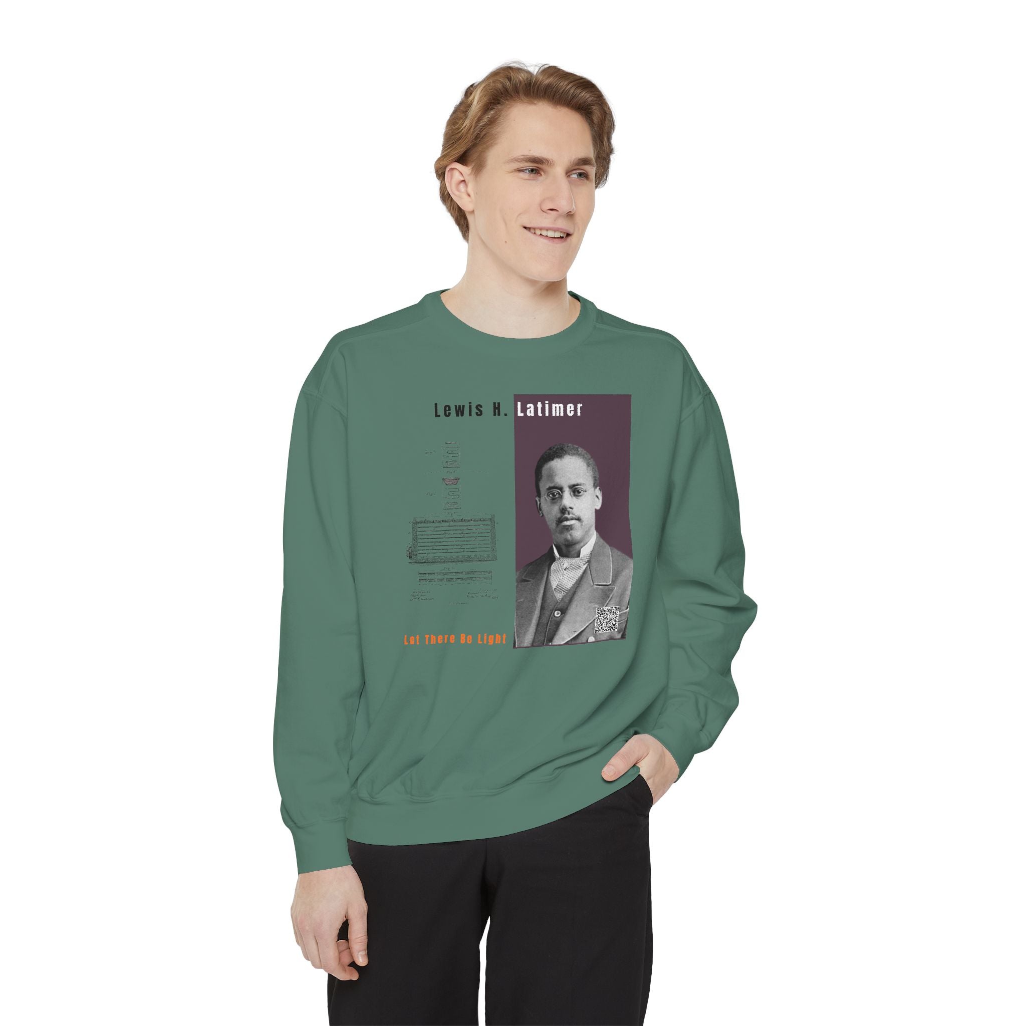Defend Black Memories: Lewis Latimer Unisex Garment-Dyed Sweatshirt