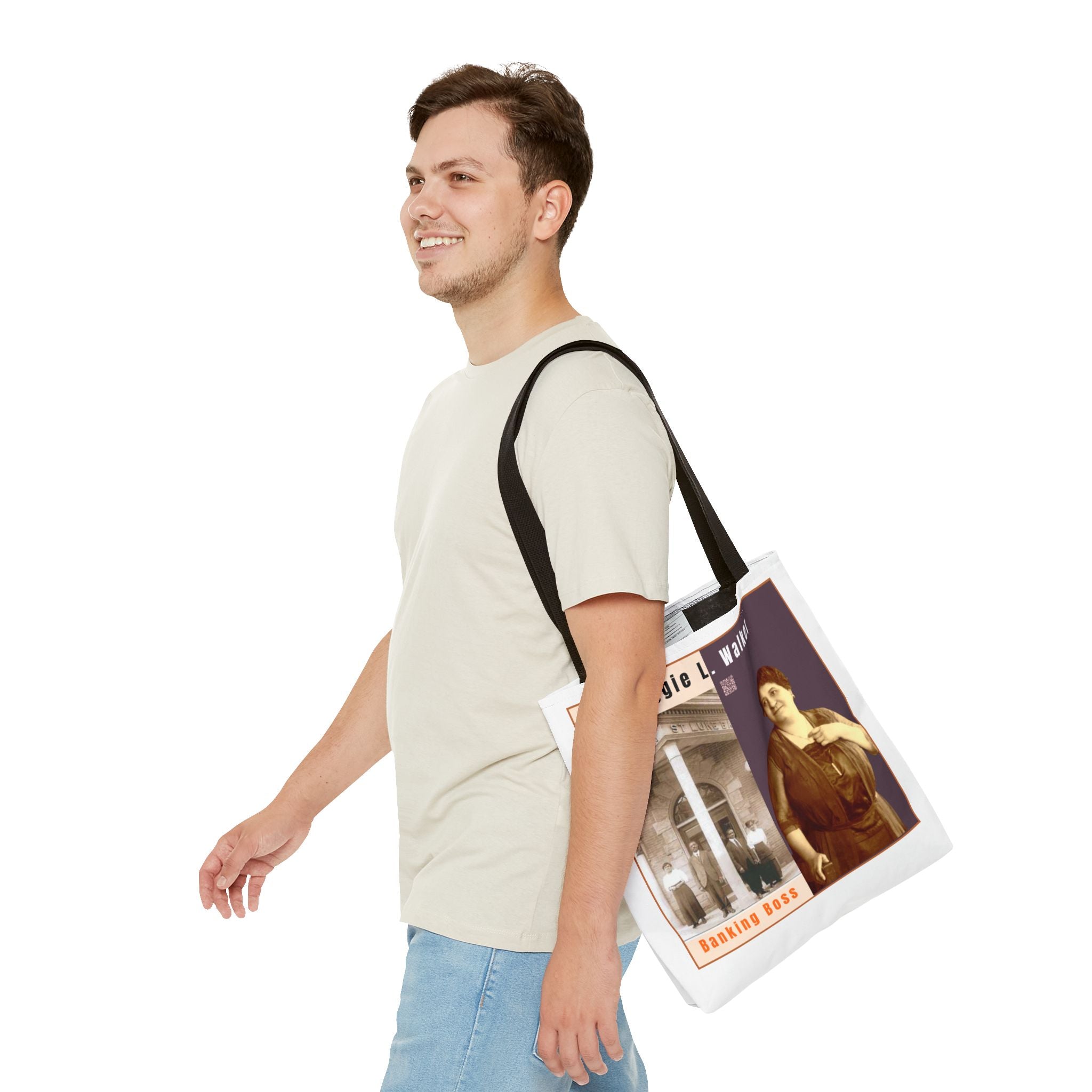 Maggie L. Walker Graphic Tote Bag — Black and Bold Historical Icon Design