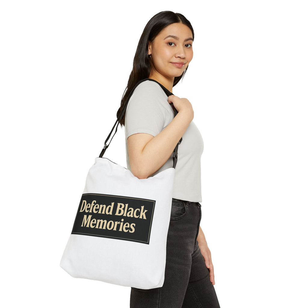 Defend Black Memories Adjustable Tote Bag – DBM Shield Logo Shoulder Bag
