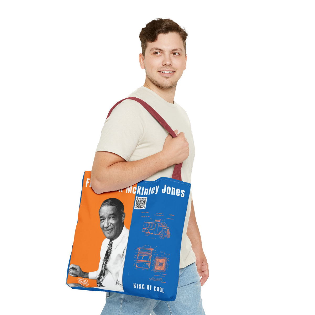 Frederick McKinley Jones, Historical Portrait Tote Bag (Double Side City Champs Blue)
