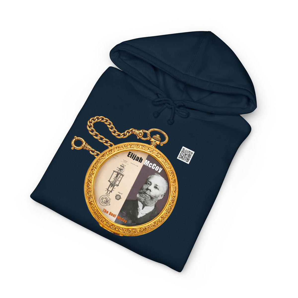 Elijah McCoy Historical Portrait Pocket Watch Hoodie