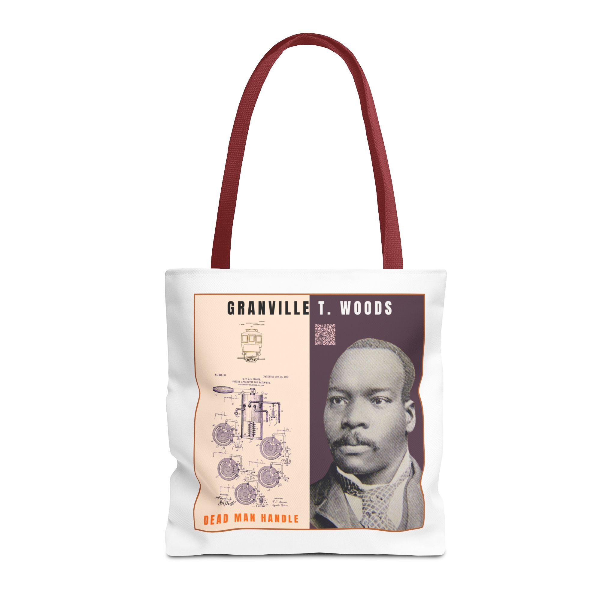 Granville T. Woods Historical Portrait Tote Bag (White)