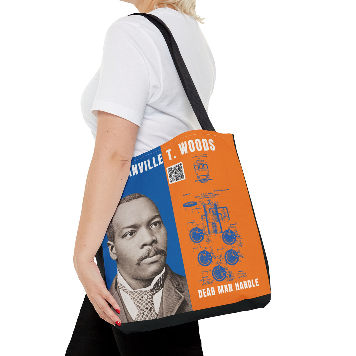 Granville T. Woods Historical Portrait Tote Bag -Turquoise (City Champs)