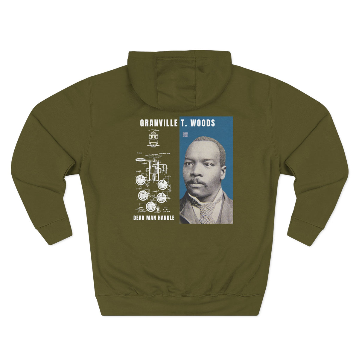 Granville T. Woods, 2 Side, Three-Panel Fleece Hoodie