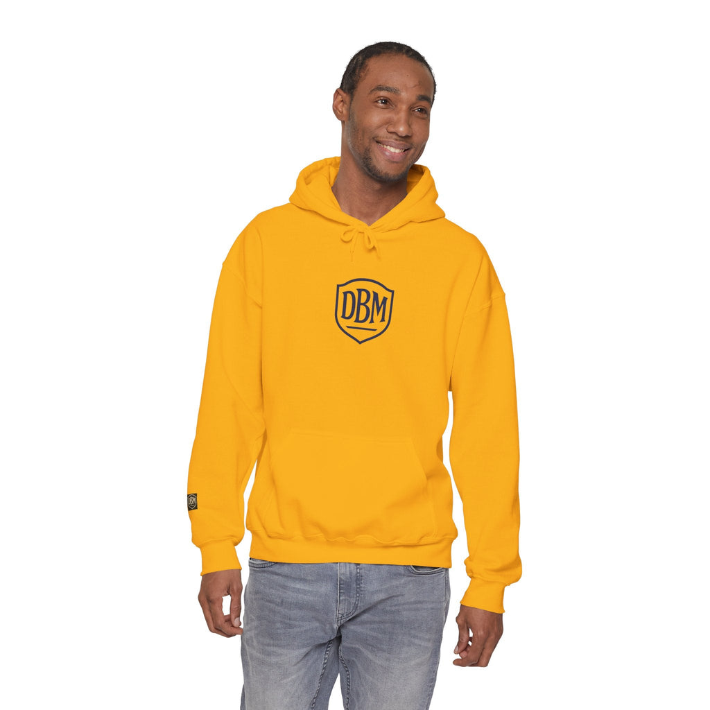 Defend Black Memories: Elijah McCoy Historical Black Portrait Big Back Logo Hoodie