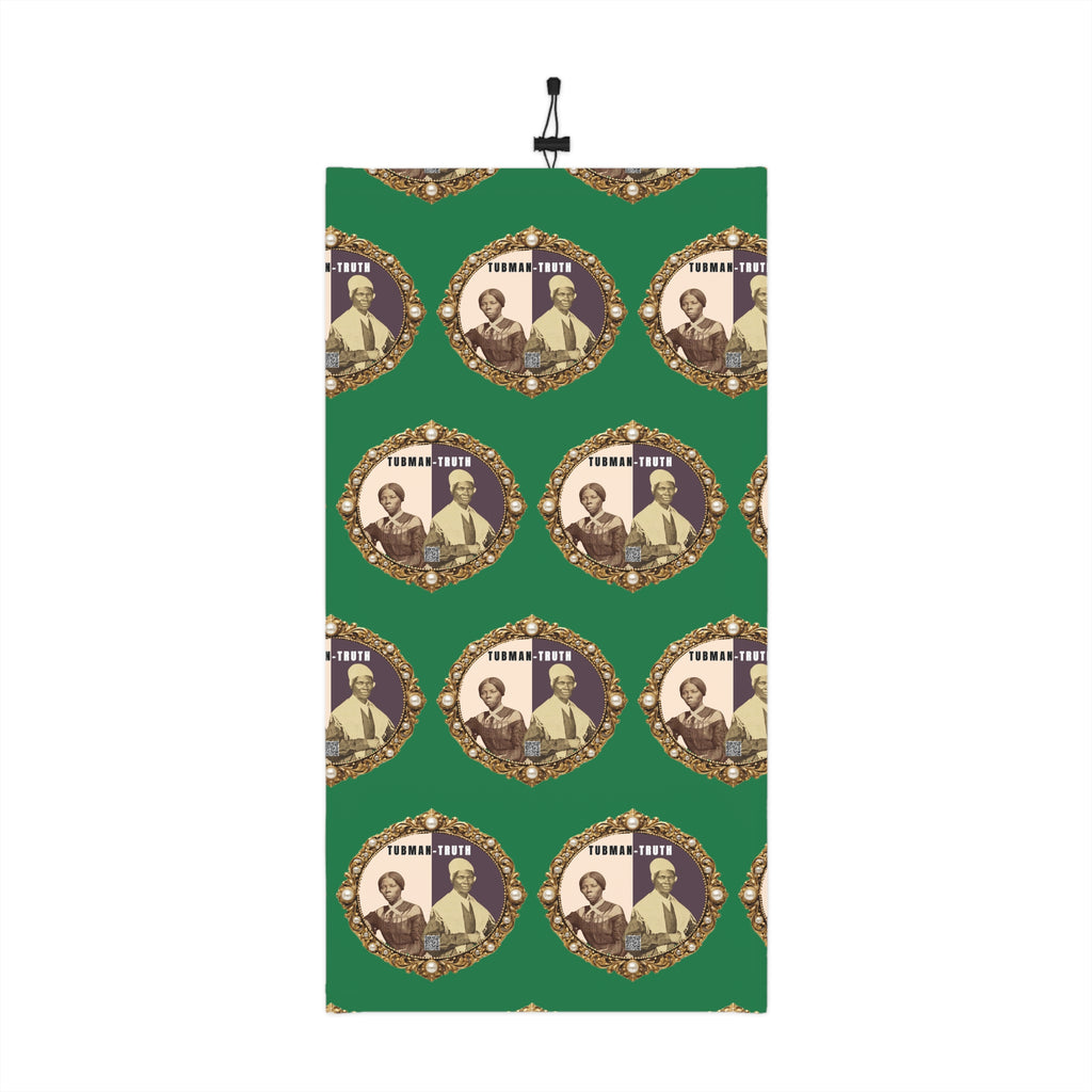 Tubman-Truth Brooch Graphic, Winter Neck Gaiter W/Drawstring (Green)
