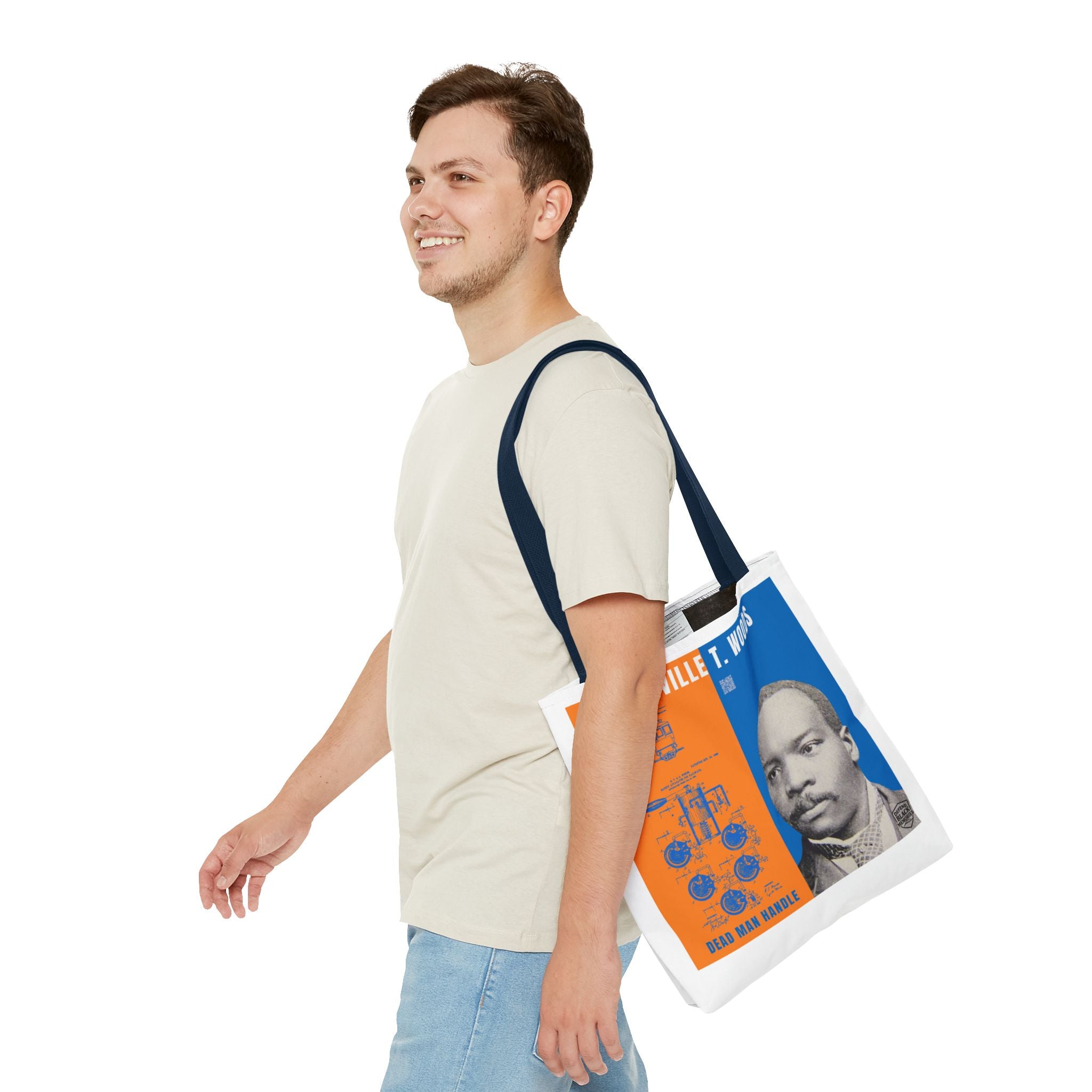 Granville T. Woods Historical Portrait Tote Bag - White (City Champs)