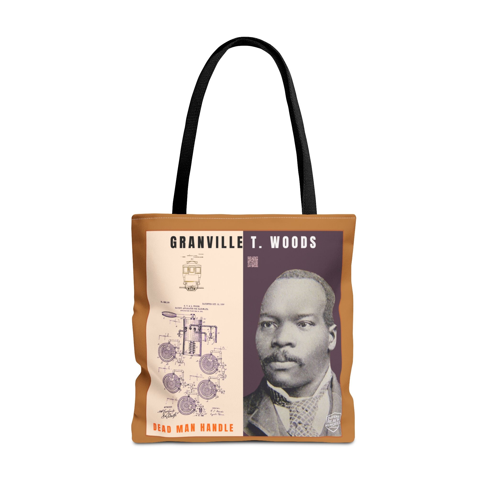 Granville T. Woods Historical Portrait Tote Bag (Light Brown)
