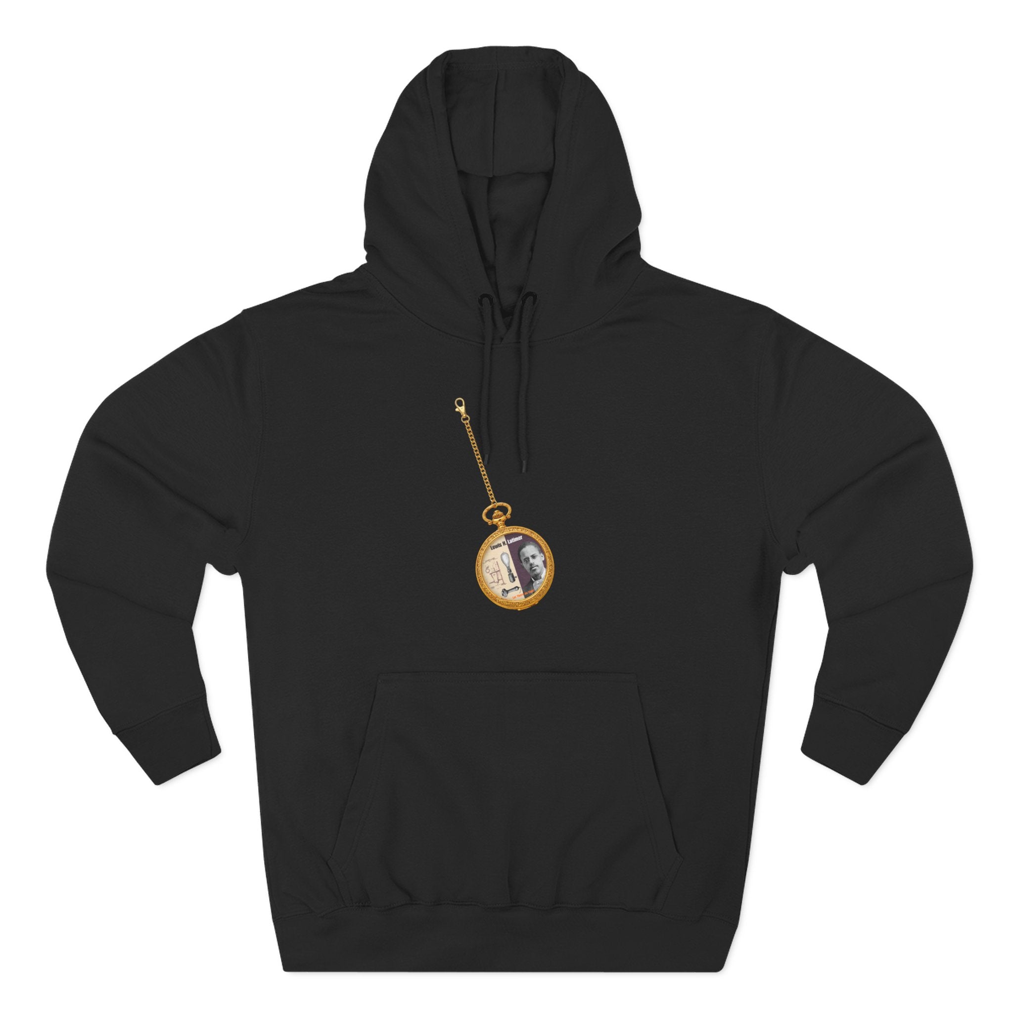 Lewis H Latimer Pocket Watch Three-Panel Fleece Hoodie