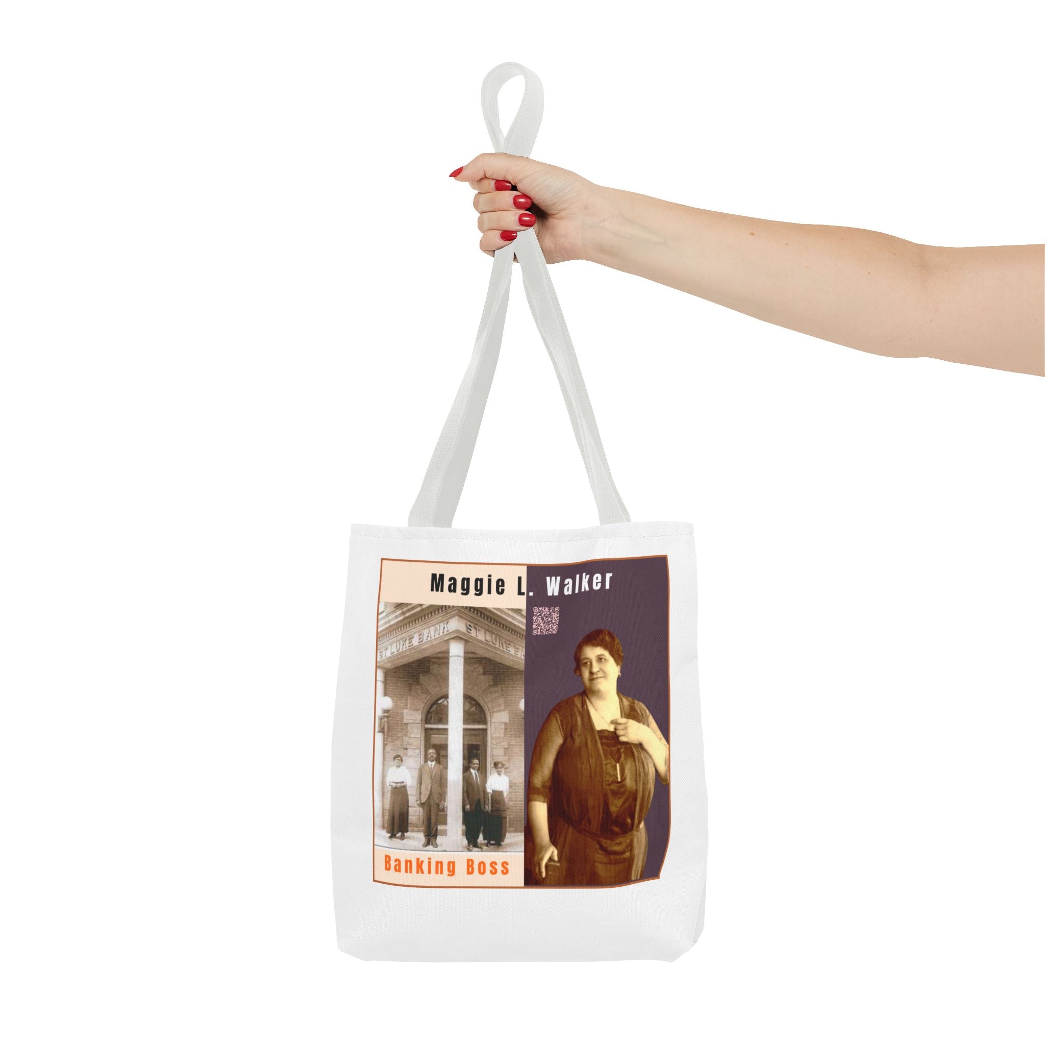 Maggie L. Walker Graphic Tote Bag — Black and Bold Historical Icon Design