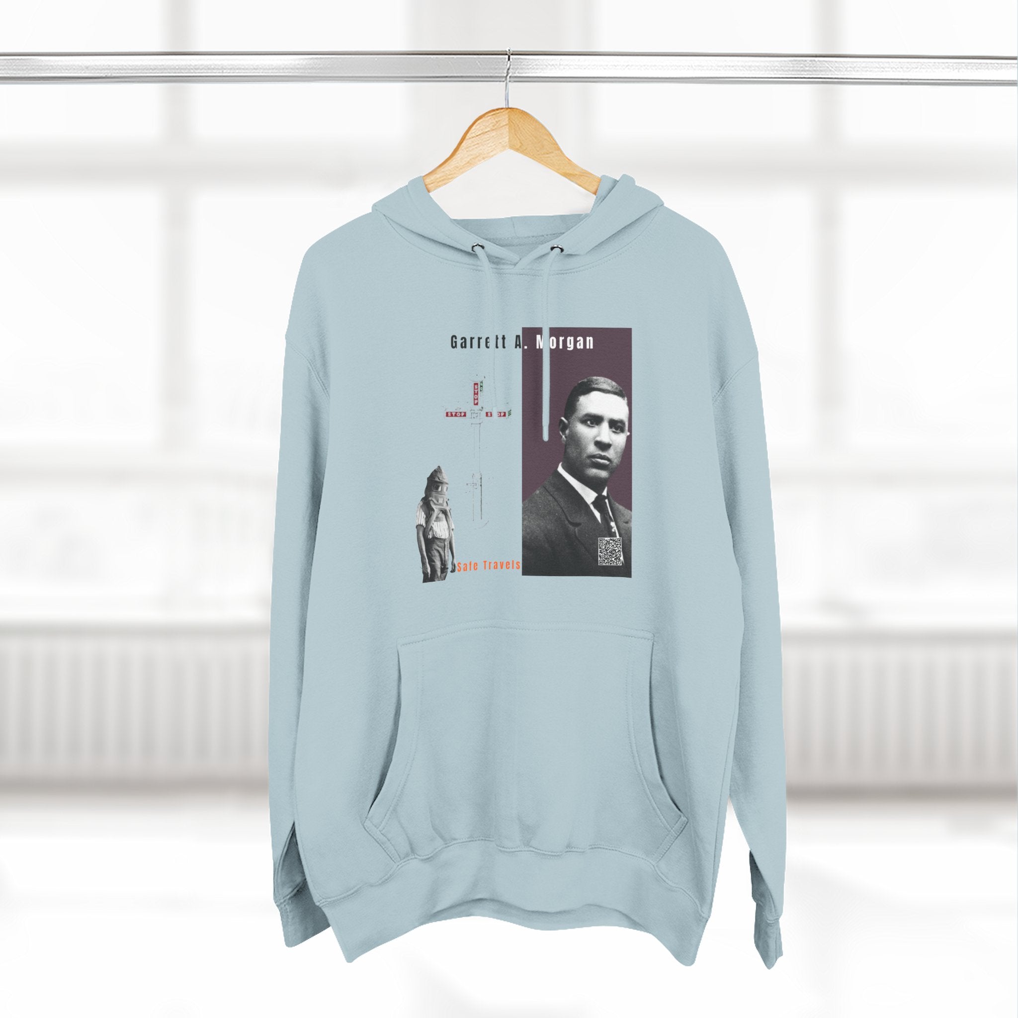 Defend Black Memories: Garrett A. Morgan Three-Panel Historic Black Portrait Hoodie