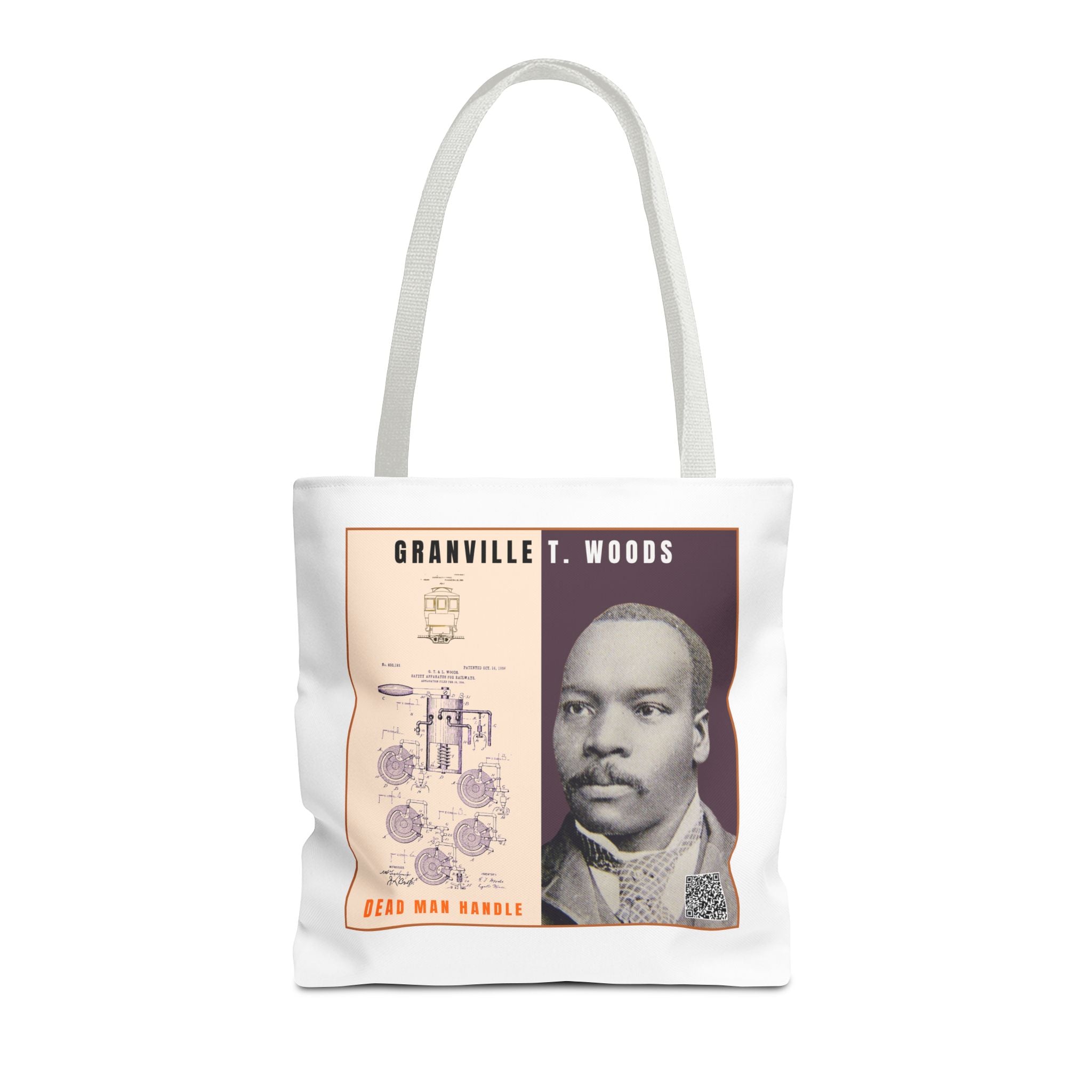 Granville T. Woods Historical Portrait Tote Bag (White)