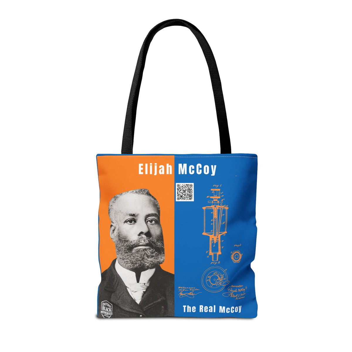 Elijah McCoy 'The Real McCoy' Tote Bag — Inspirational History Tribute (White)