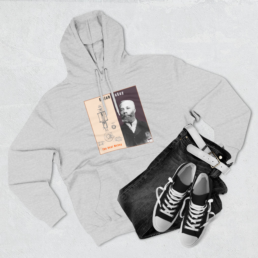 Elijah McCoy Three-Panel Design Hoodie-Historic Black Portrait Pullover (City Champs)