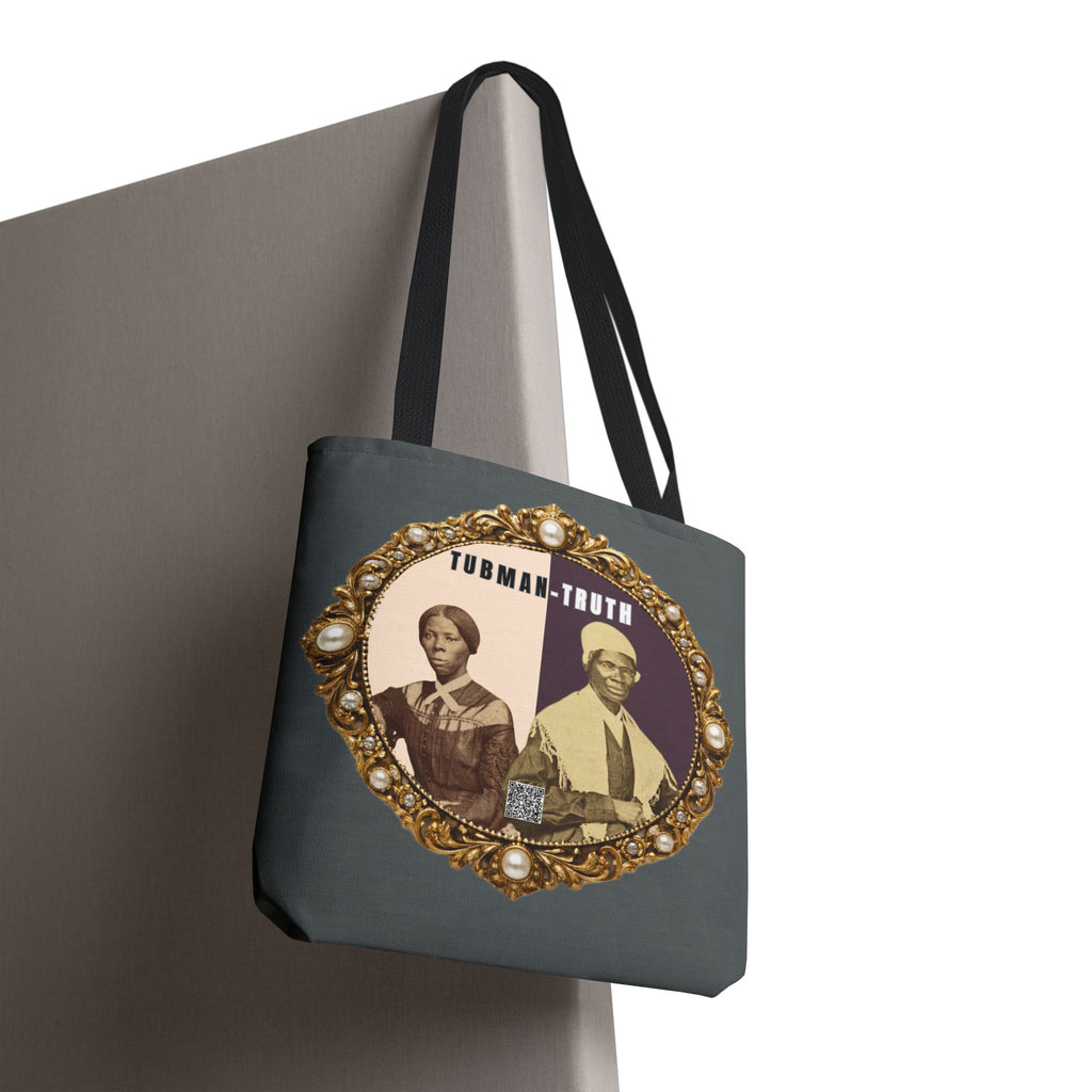 Tubman-Truth Brooch Graphic Tote Bag (Dark grey)