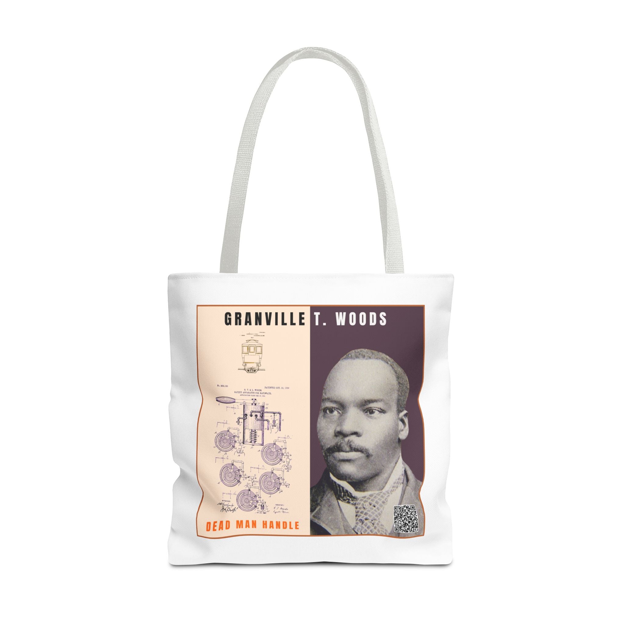 Granville T. Woods Historical Portrait Tote Bag (White)