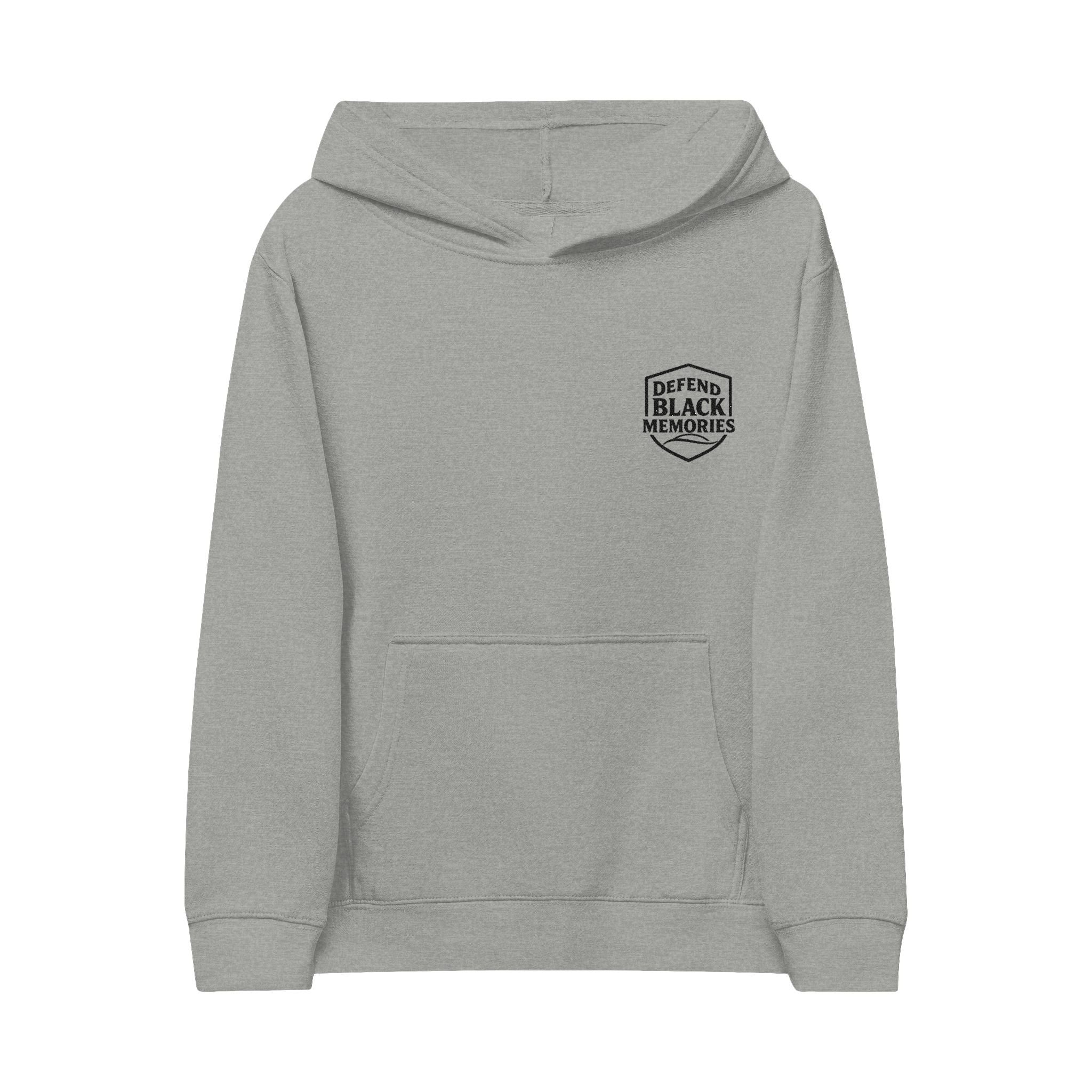 Kids Embroidered Fleece Hoodie (Grey)