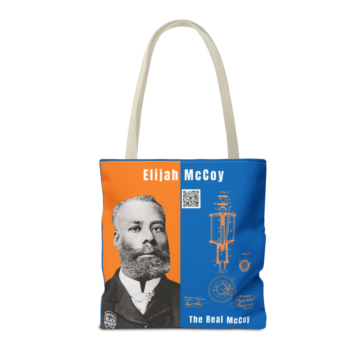 Elijah McCoy 'The Real McCoy' Tote Bag — Inspirational History Tribute (White)