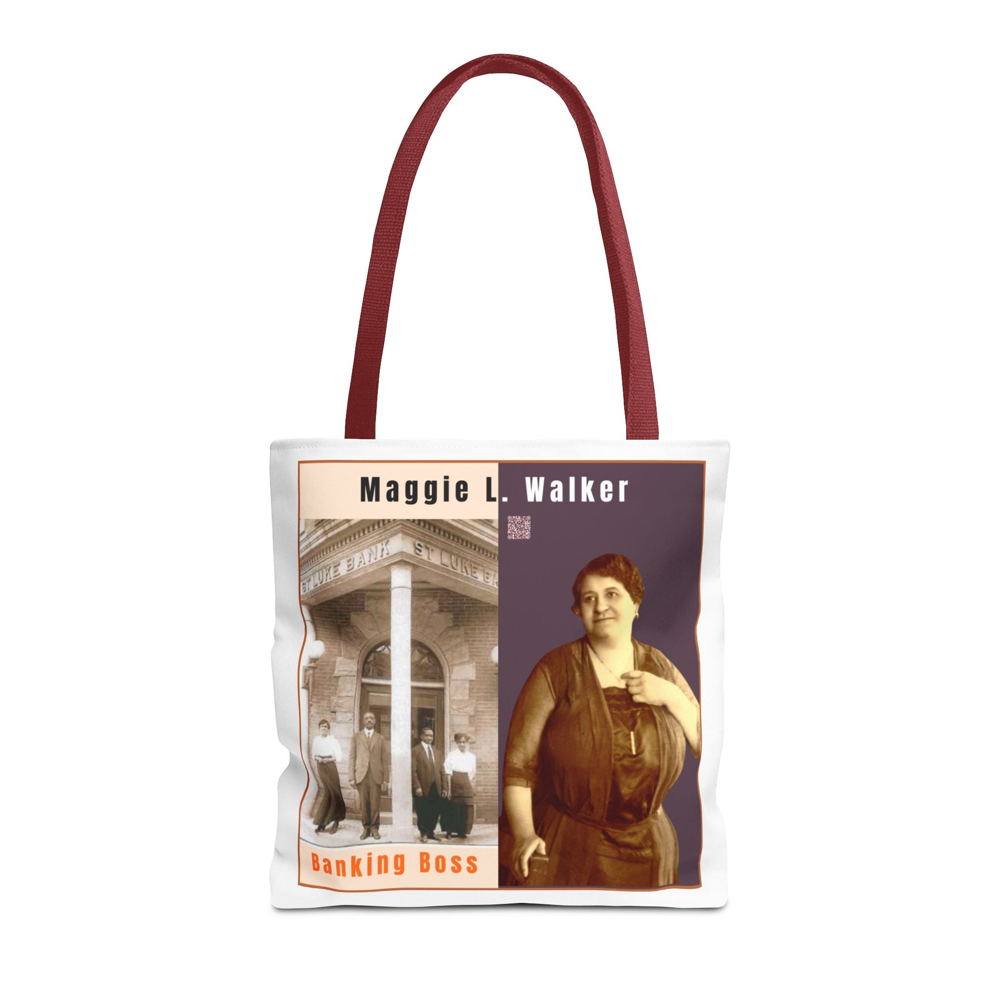 Maggie L. Walker Graphic Tote Bag — Black and Bold Historical Icon Design