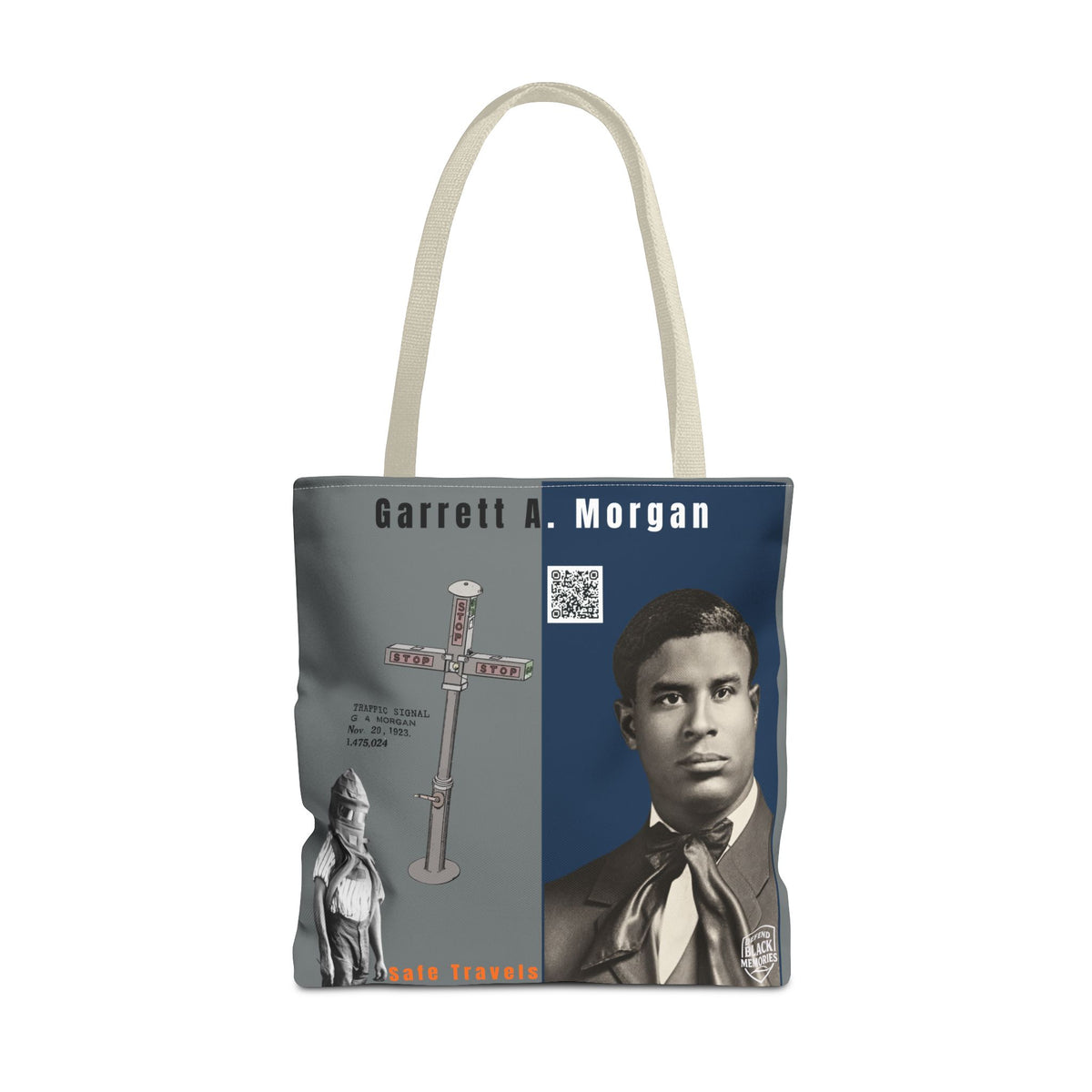 Garrett A. Morgan Historical Portrait Tote Bag (White)
