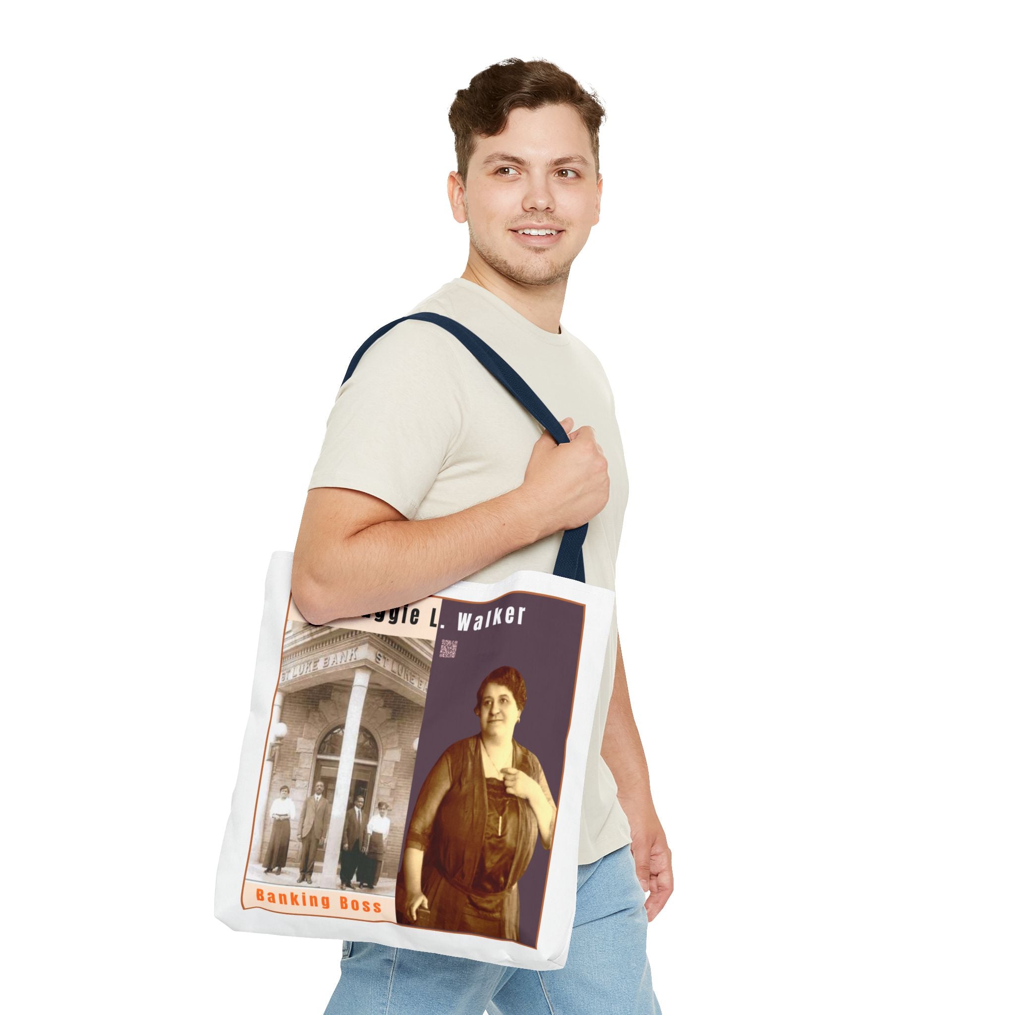 Maggie L. Walker Graphic Tote Bag — Black and Bold Historical Icon Design