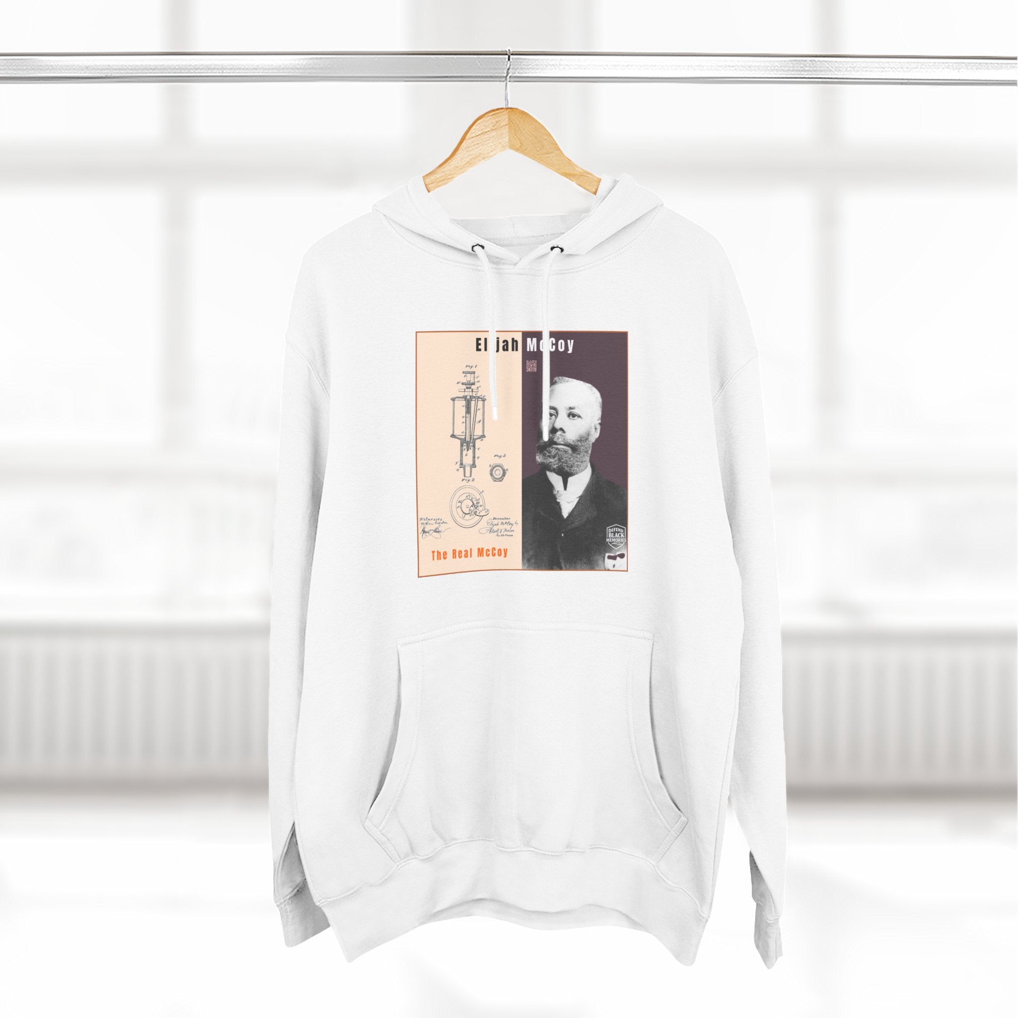 Elijah McCoy Three-Panel Design Hoodie-Historic Black Portrait Pullover (City Champs)