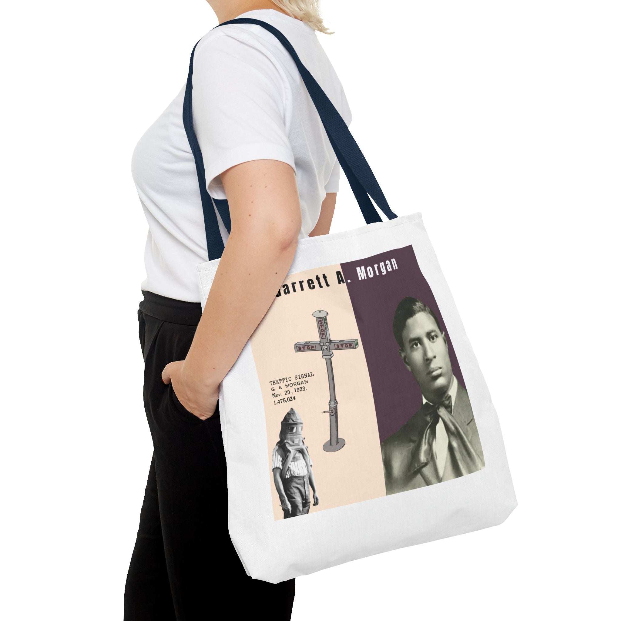 Garrett A. Morgan Historical Portrait Tote Bag (White)