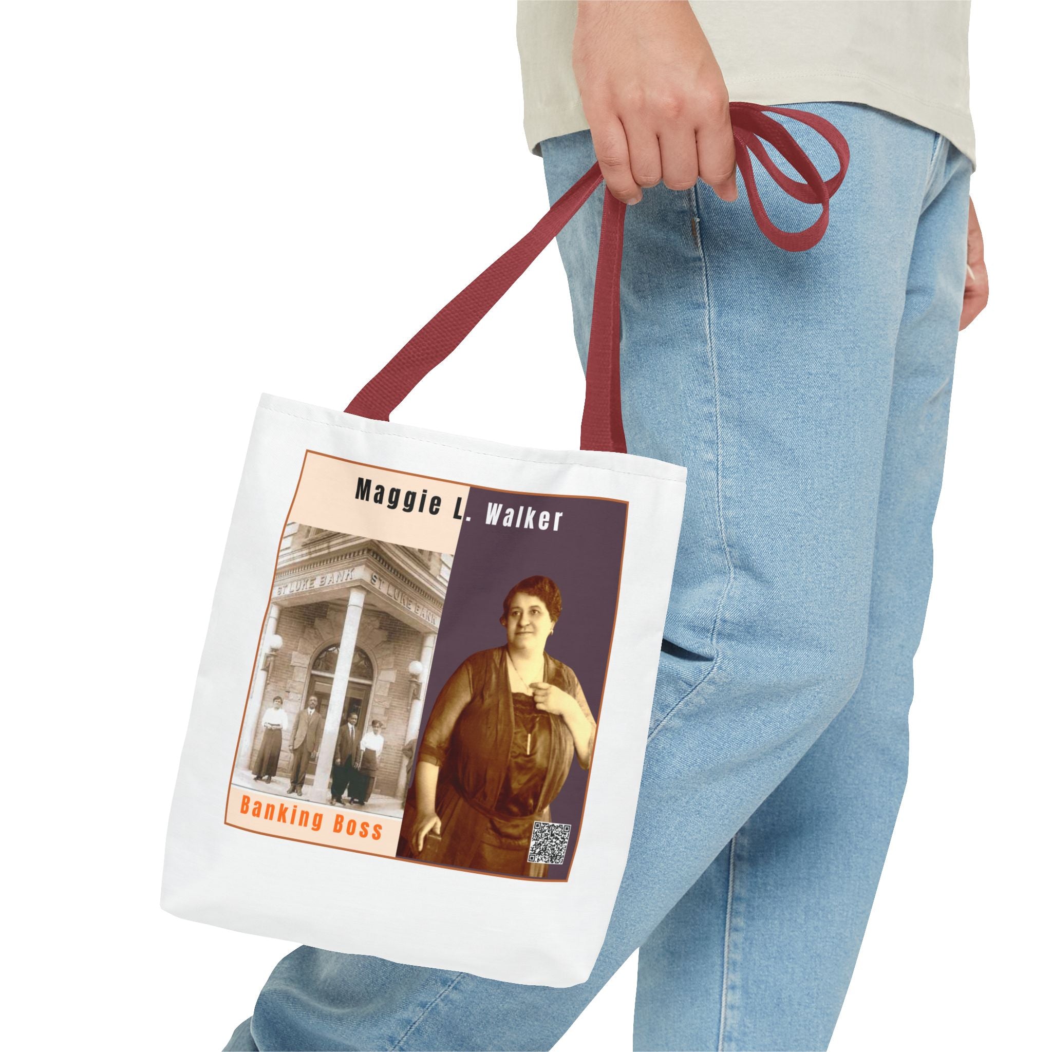 Defend Black Memories:Maggie L. Walker Historical Portrait AOP Tote Bag