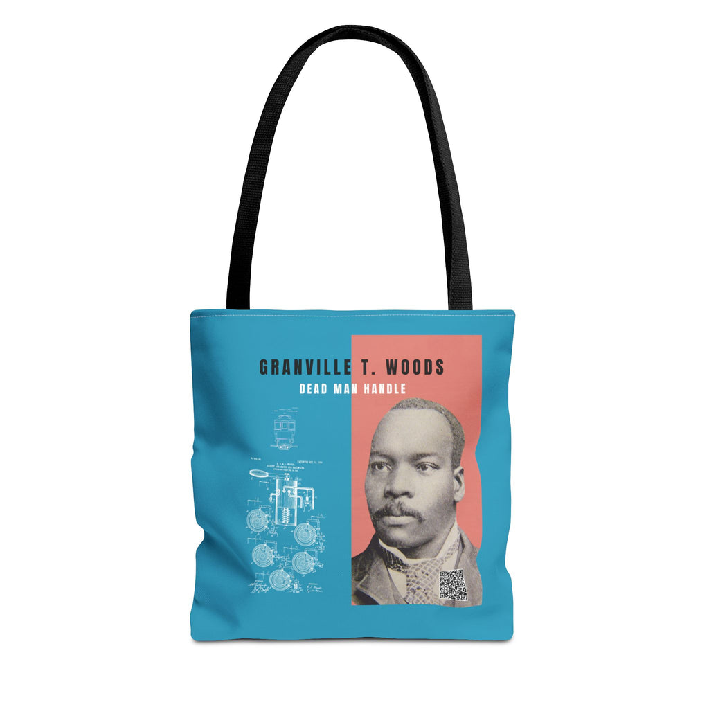 Granville T. Woods Historical Portrait Tote Bag (Turquoise)