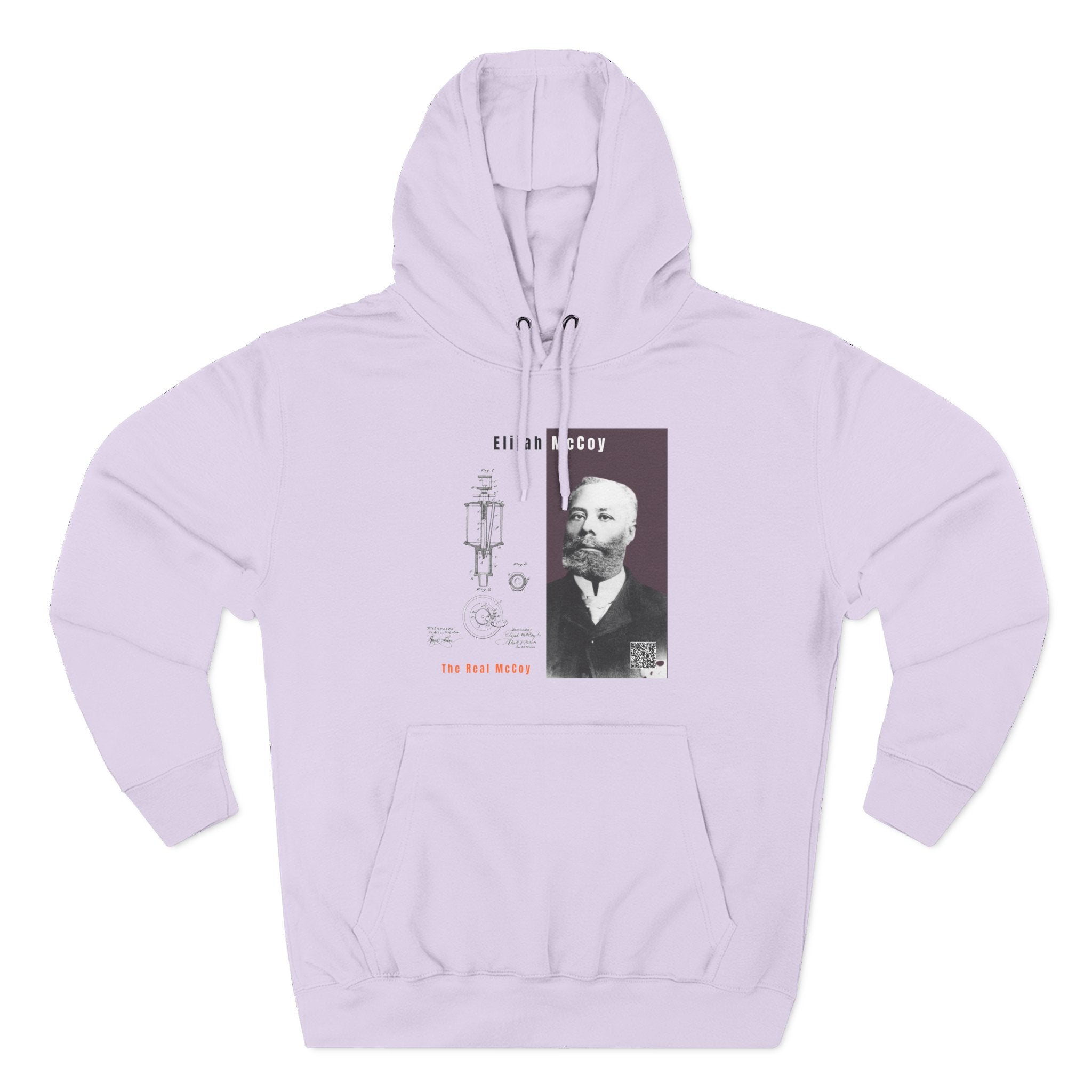 Defend Black Memories: Elijah McCoy Three-Panel Design Hoodie-Historic Black Portrait Pullover