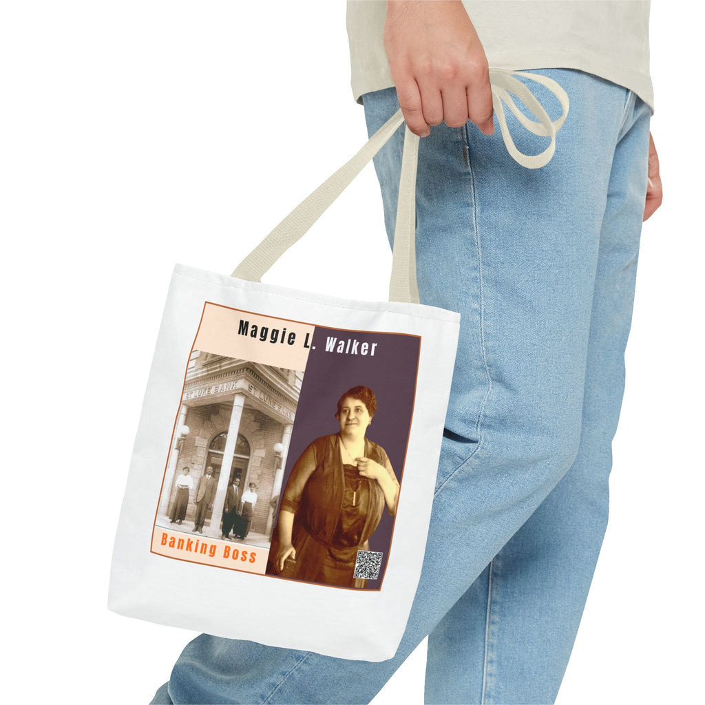 Defend Black Memories:Maggie L. Walker Historical Portrait AOP Tote Bag