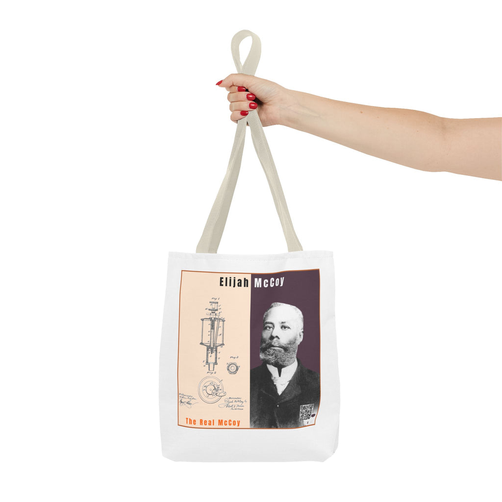 Defend Black Memories: Elijah McCoy Historical Portrait AOP Tote Bag