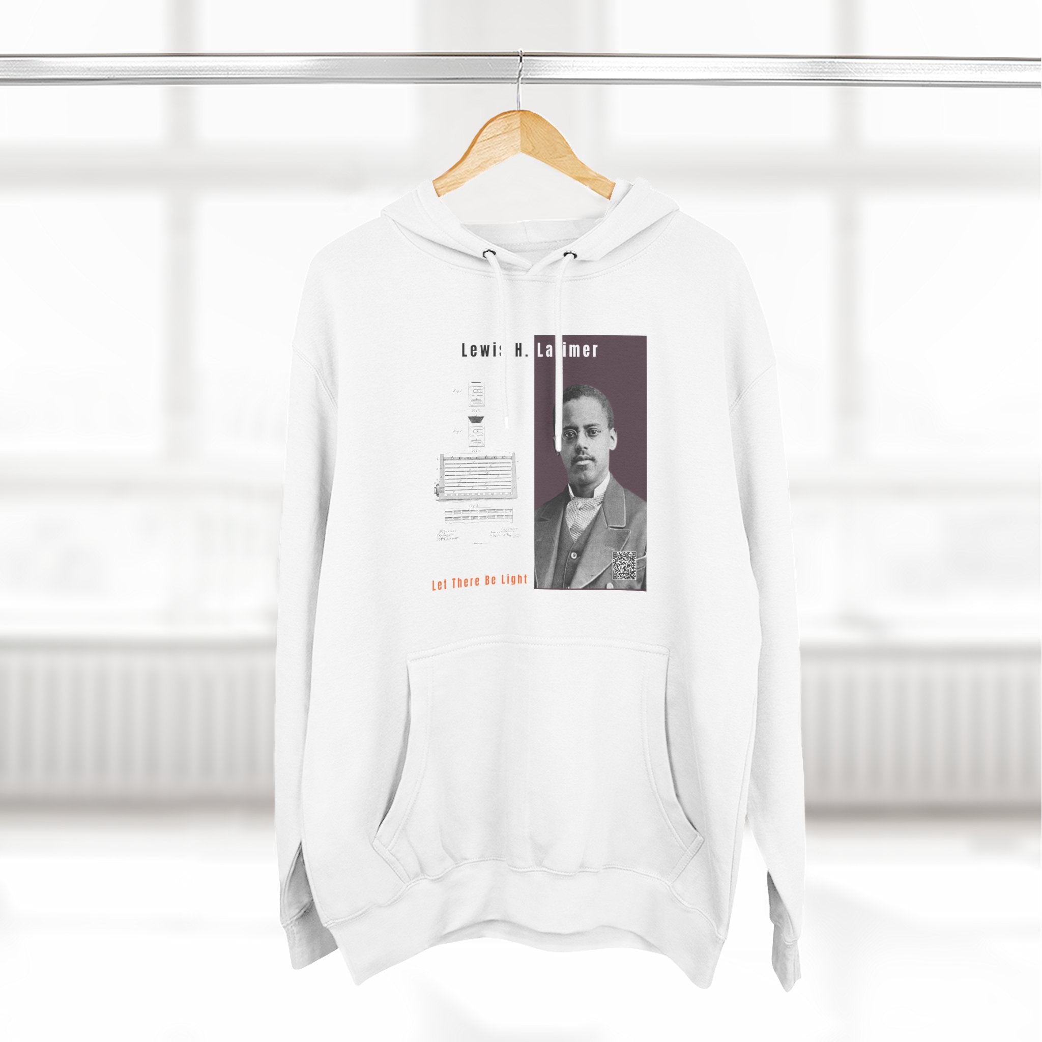 Defend Black Memories: Lewis H. Latimer Three-panel Historical Black Portrait Hoodie