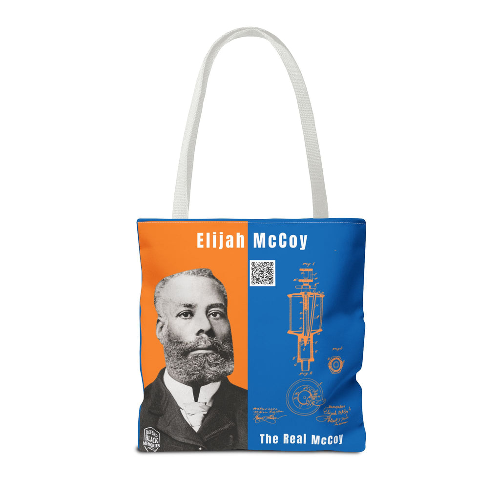 Elijah McCoy 'The Real McCoy' Tote Bag — Inspirational History Tribute (White)