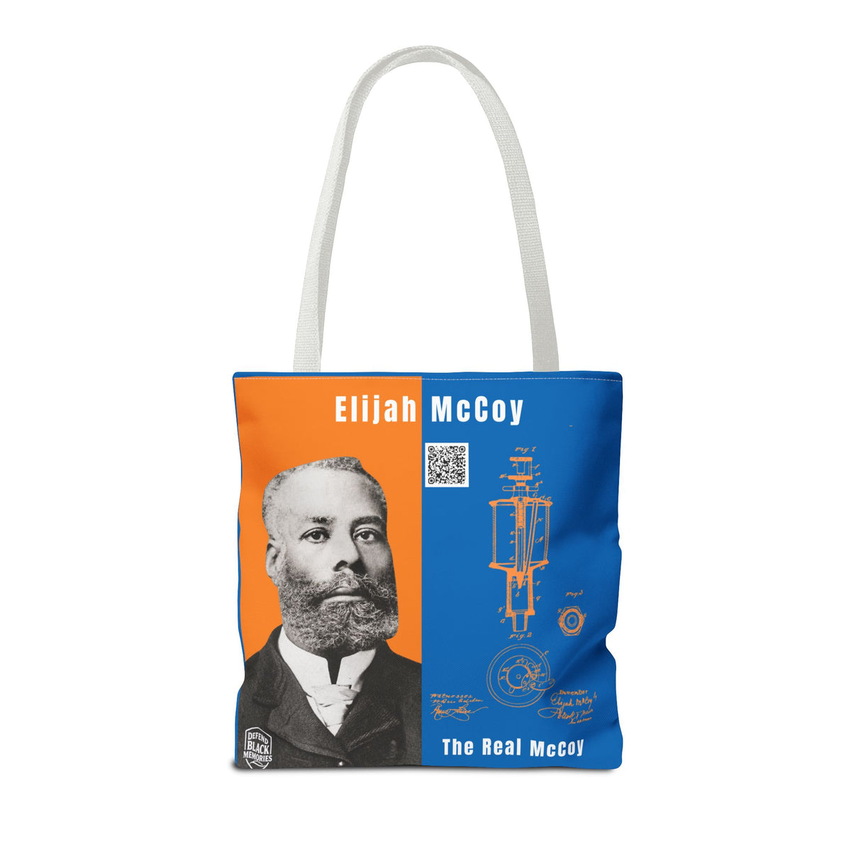 Elijah McCoy 'The Real McCoy' Tote Bag — Inspirational History Tribute (White)