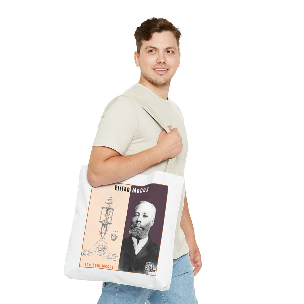Defend Black Memories: Elijah McCoy Historical Portrait AOP Tote Bag