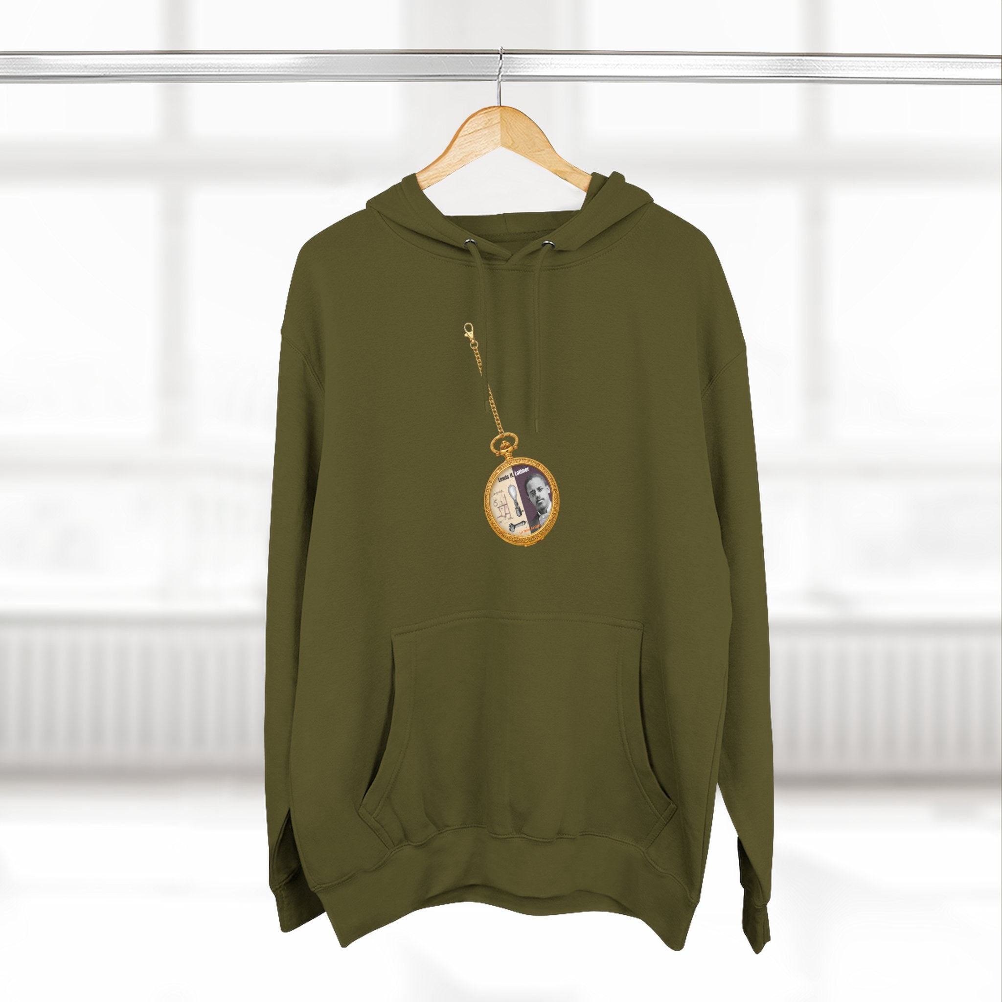 Lewis H Latimer Pocket Watch Three-Panel Fleece Hoodie