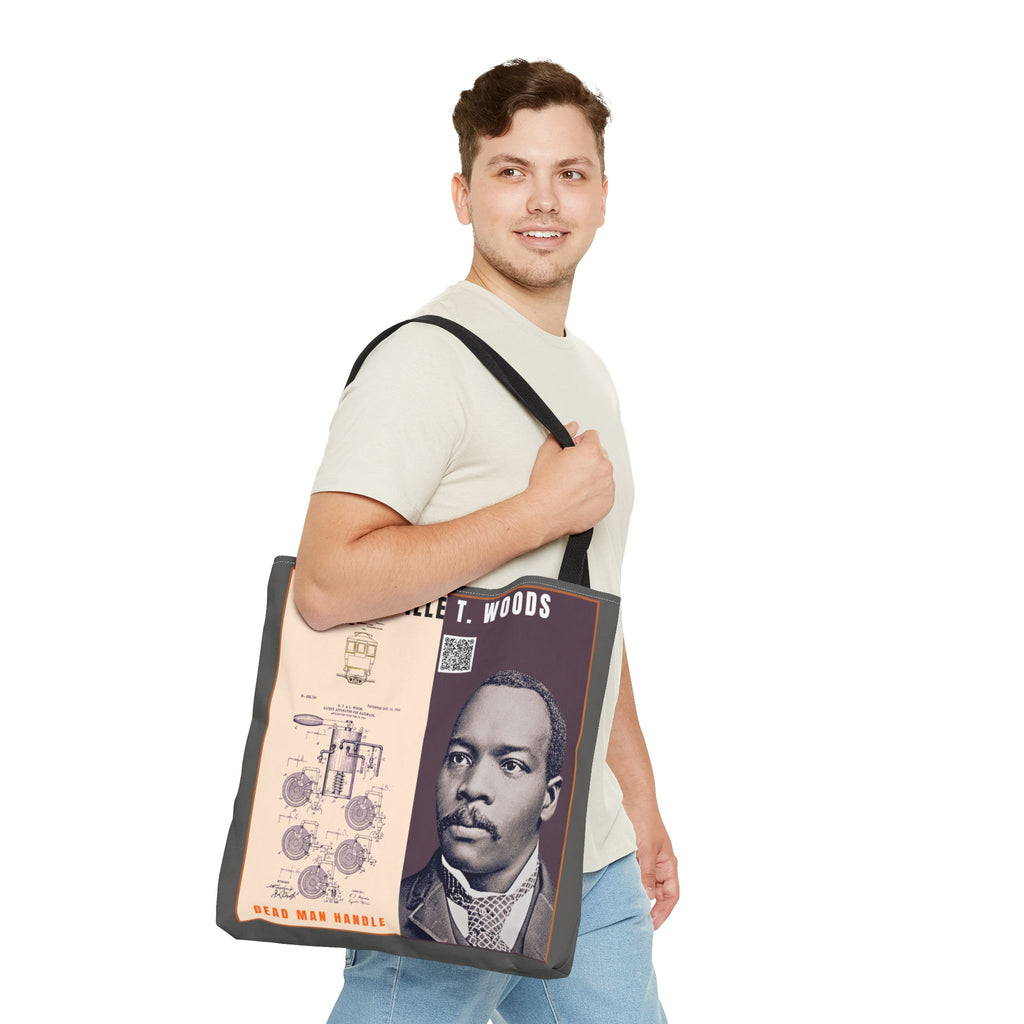 Granville T. Woods Historical Portrait Tote Bag (Light Brown)