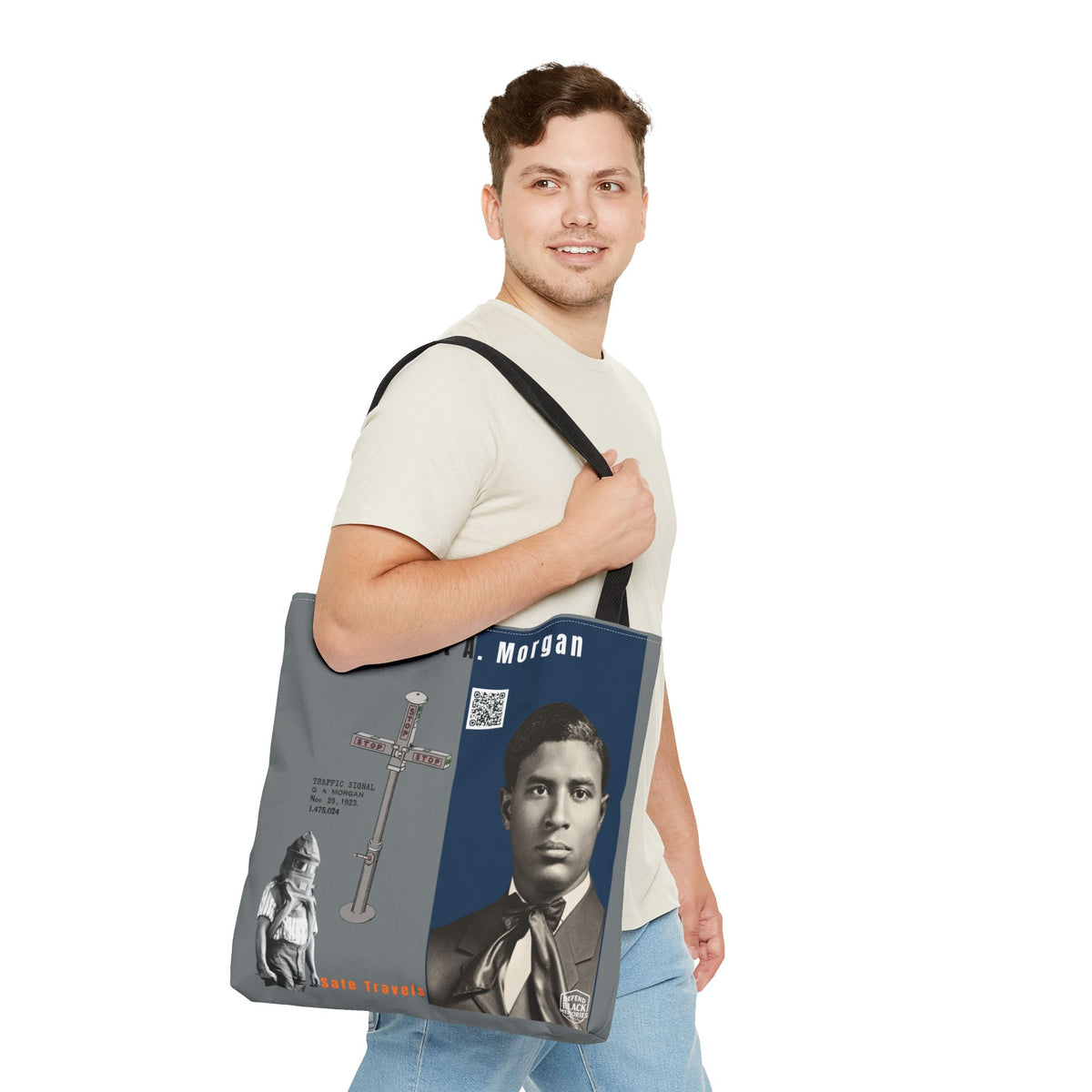 Garrett A. Morgan Historical Portrait Tote Bag (White)